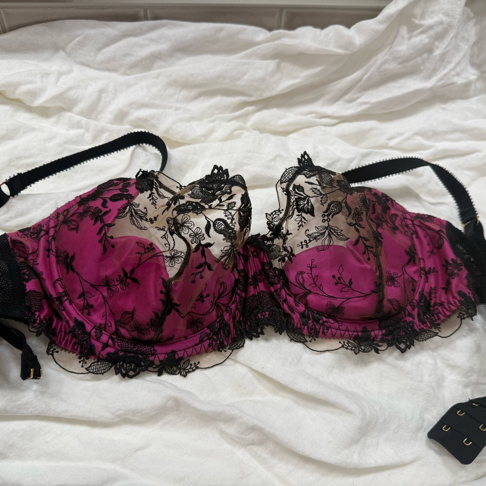 Victresse Underwire Bra 36C Fuchsia and Black - Picture 4 of 6